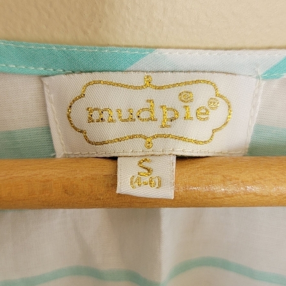 Mud Pie Mint Green White Striped Tunic with Embroidery Sequin Detail Size Small - Picture 3 of 6